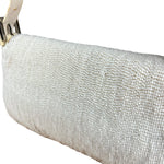 Fendi Vintage Beaded Baguette White