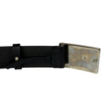 Gucci Black Leather GG Supreme Buckled Belt