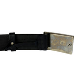 Gucci Black Leather GG Supreme Buckled Belt