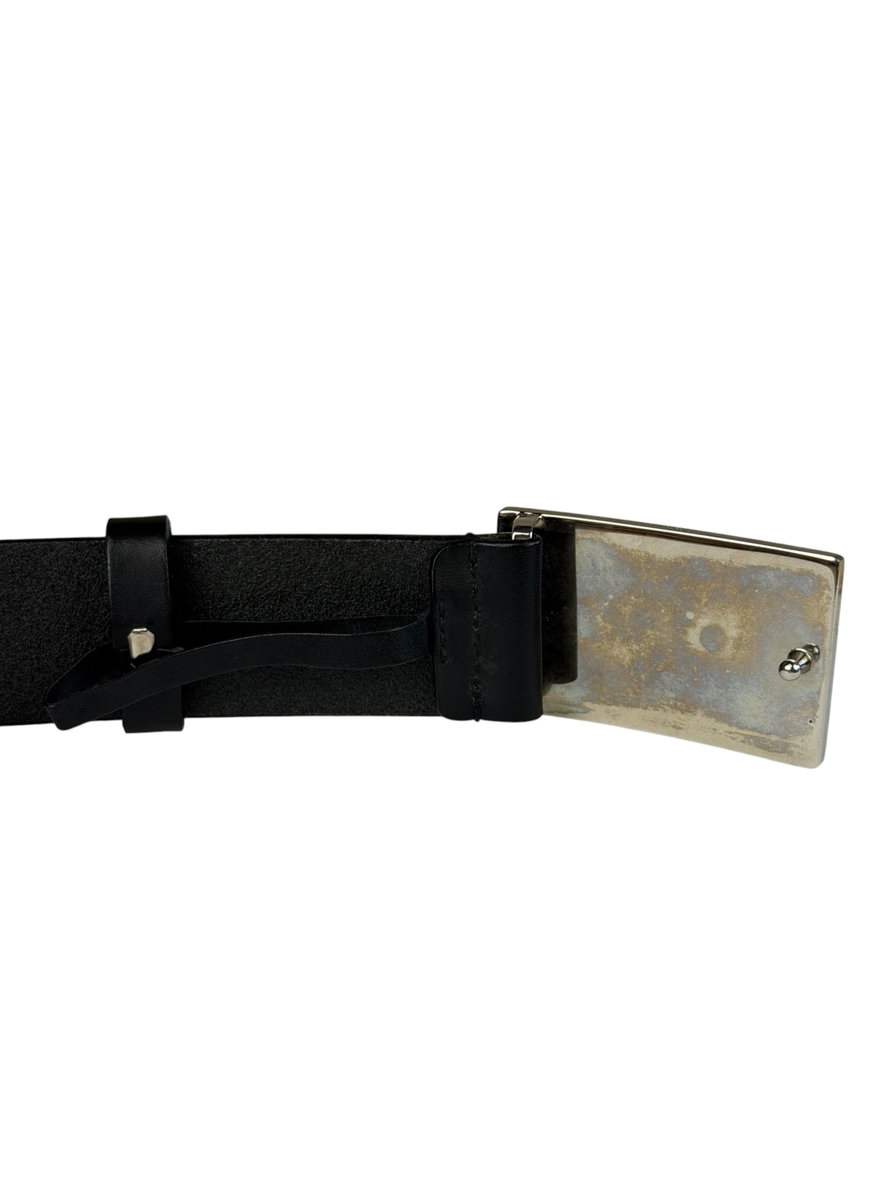 Gucci Black Leather GG Supreme Buckled Belt