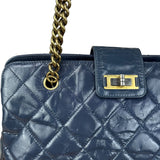 Chanel Blue Aged Quilted 2.55 Leather Chain Tote 2011