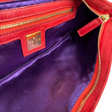 Fendi Red Suede Baguette Crossbody Bag
