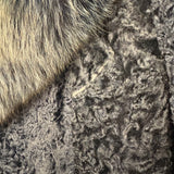 Vintage Navy Blue Persian Lamb Fur Long Coat