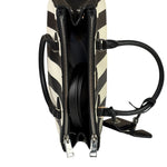 Prada Black/White Saffiano Leather Striped Two-Way Bag
