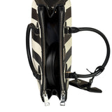 Prada Black/White Saffiano Leather Striped Two-Way Bag