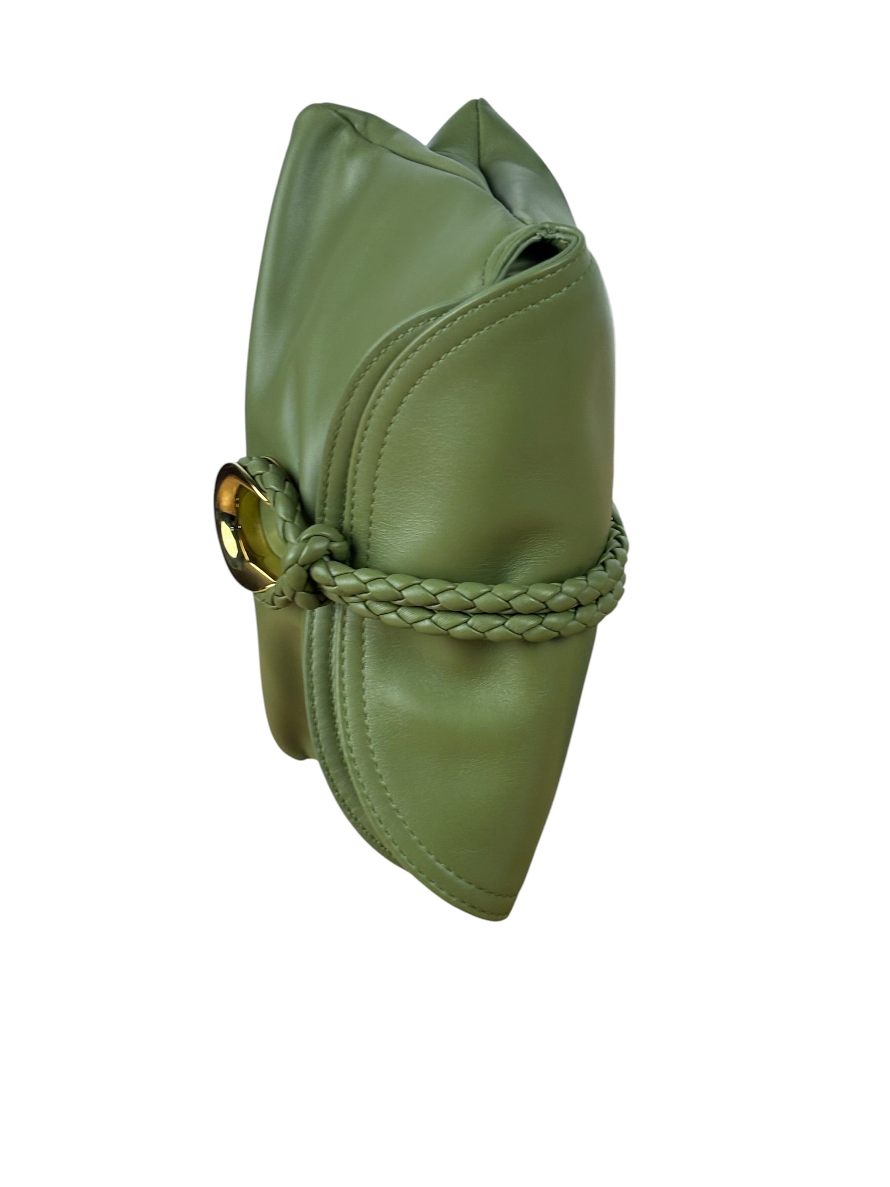 Bottega Veneta Baby Liberta Green Leather Shoulder Bag
