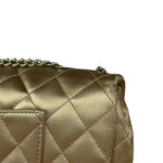 Chanel CC Limited Edition Gold Satin Quilted Flap Bag 2008