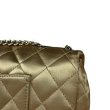 Chanel CC Limited Edition Gold Satin Quilted Flap Bag 2008