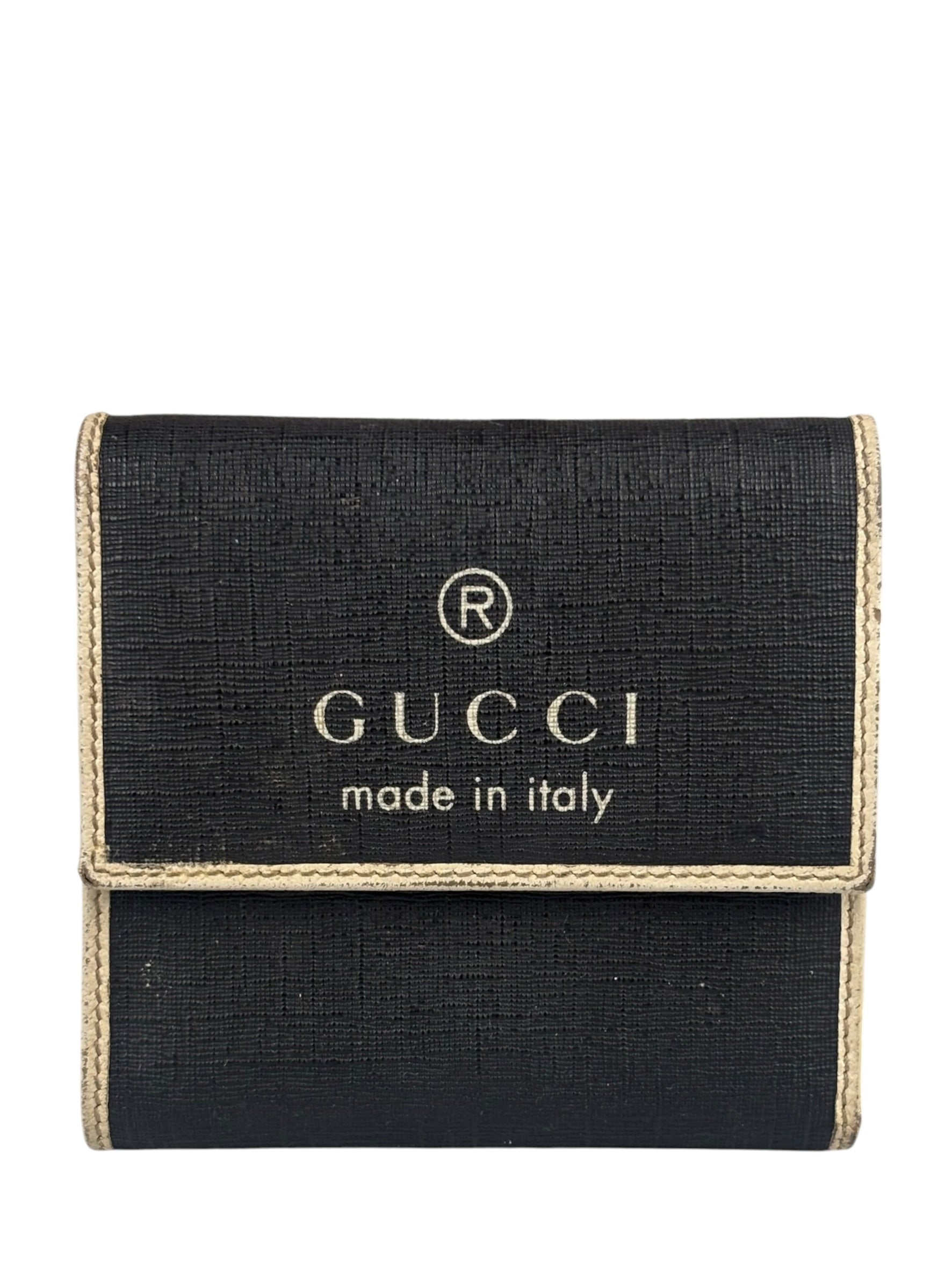 Gucci Vintage Leather Unisex Trifold Wallet