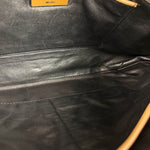 Prada Vintage Camel Leather Embroidery Clutch