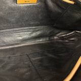 Prada Vintage Camel Leather Embroidery Clutch