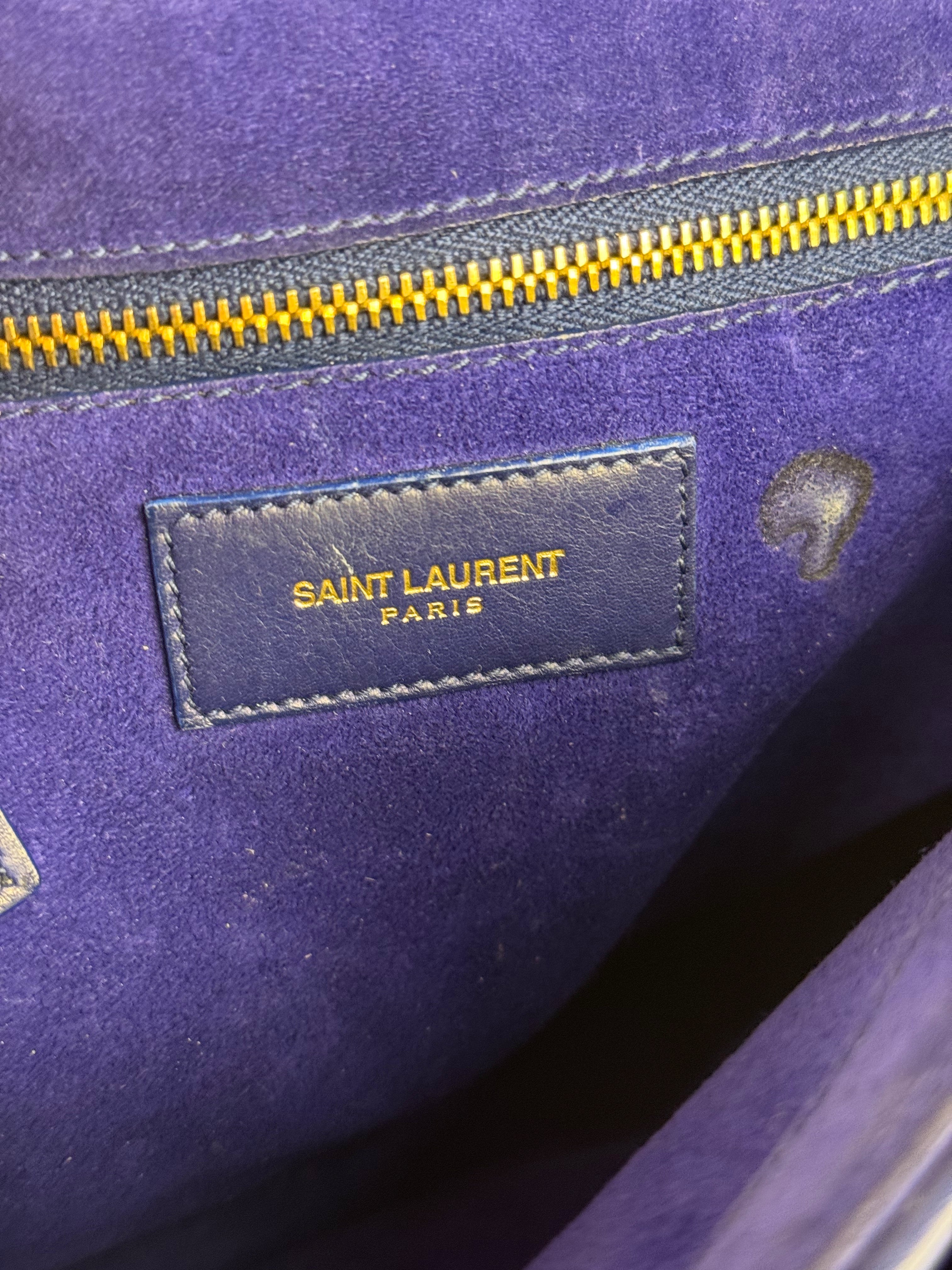 Saint Laurent Chyc Royal Blue Leather Crossbody