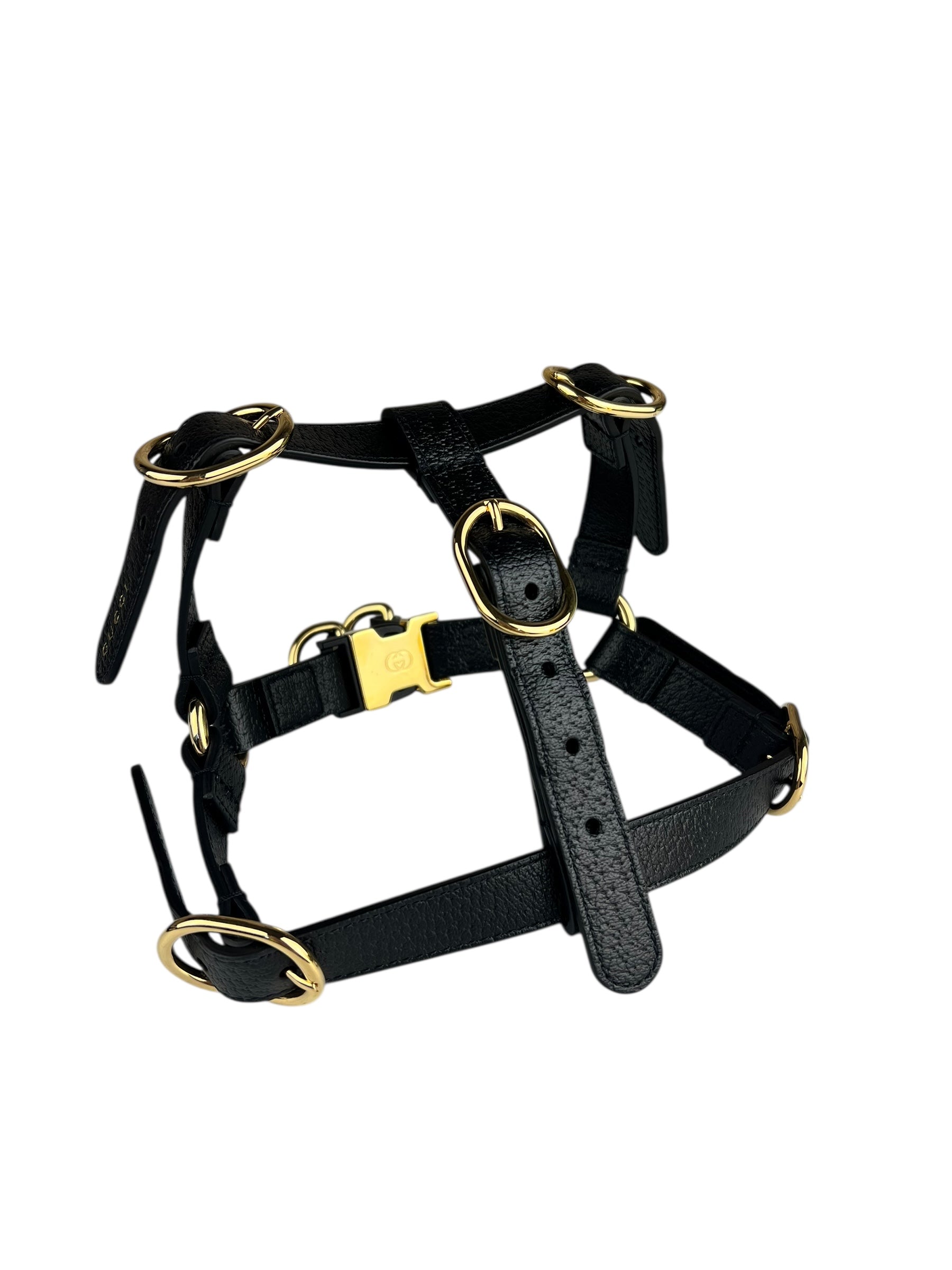 Gucci Black Leather Dog Harness