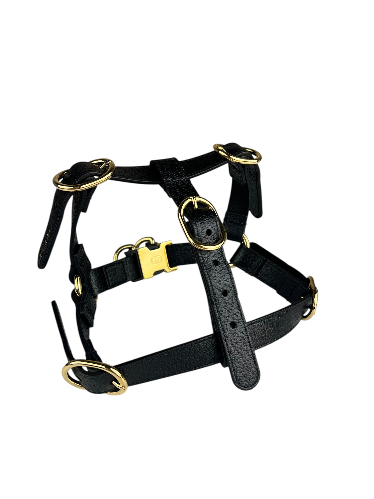 Gucci Black Leather Dog Harness