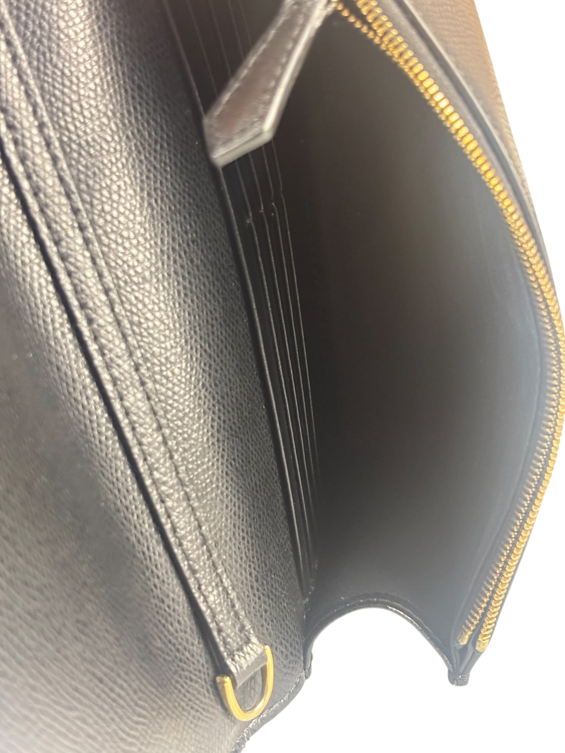 Fendi Black Leather F Envelope Wallet On Replacement Chain