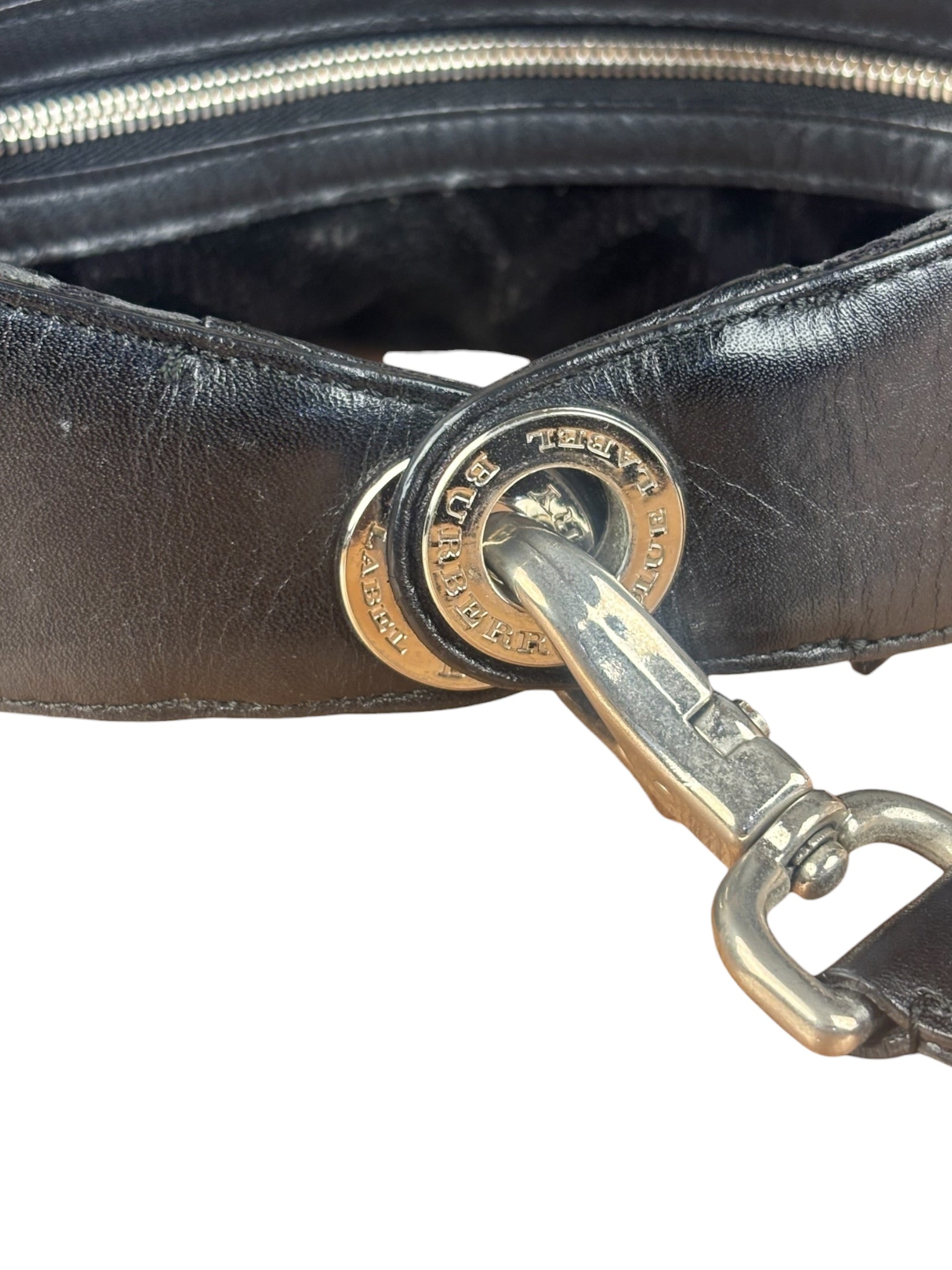 Burberry Black Tonal Check Maskell Hobo Bag