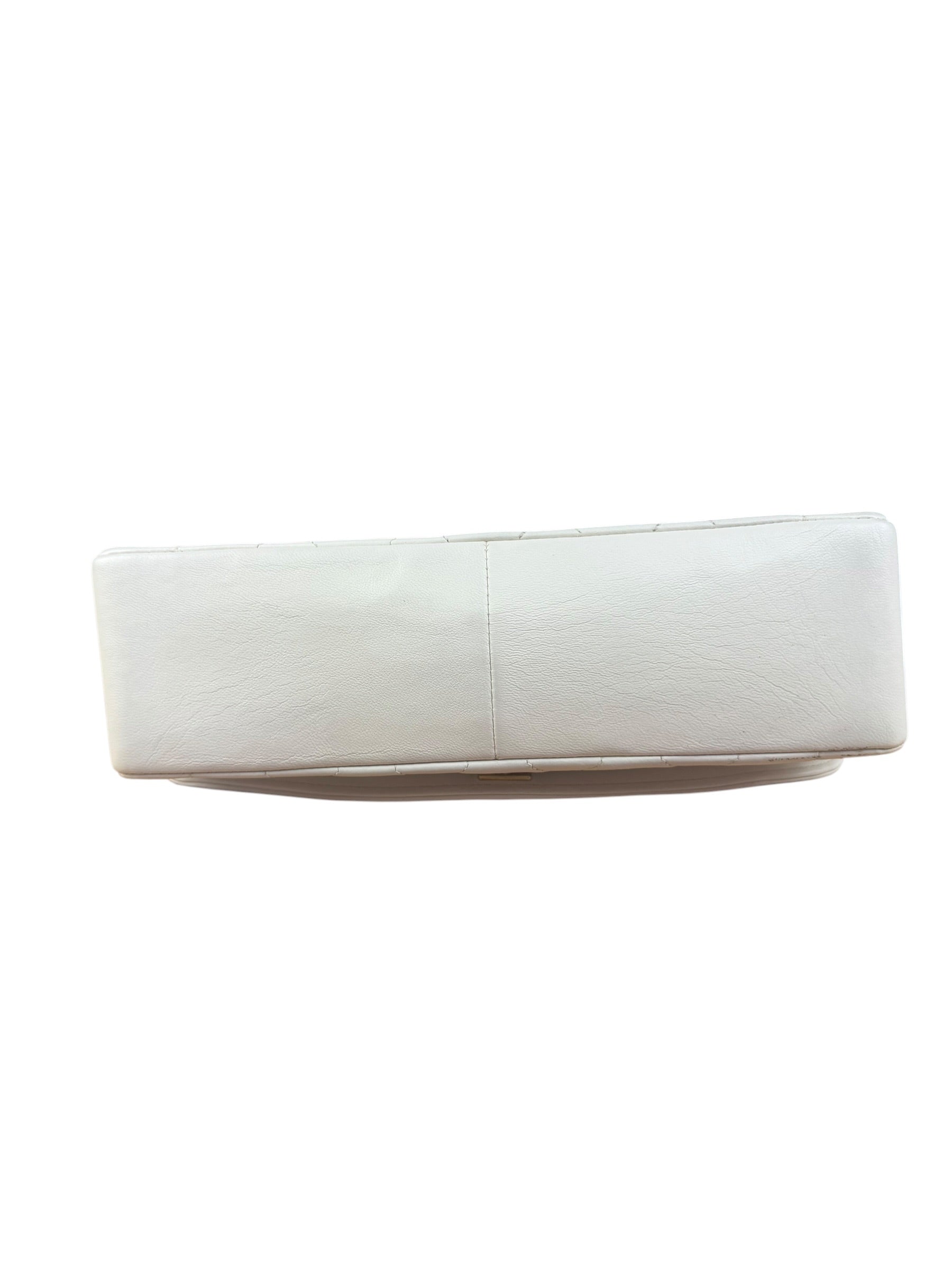 Chanel Vintage White Leather Diana Flap Shoulder Bag 1989