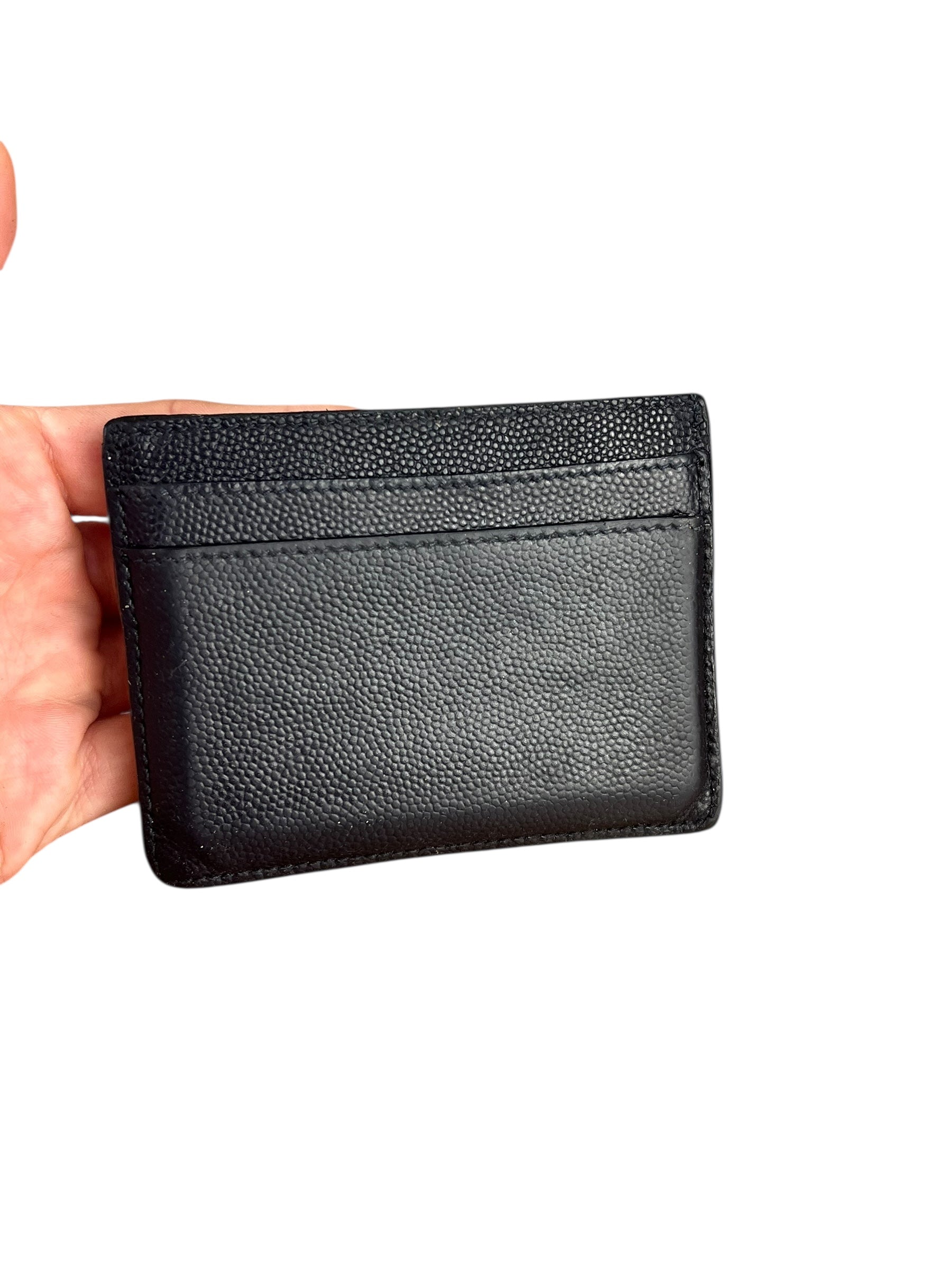 Yves Saint Laurent Leather Cardholder Navy Blue
