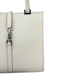 Gucci Off-White Leather Piston Lock Jackie Tote