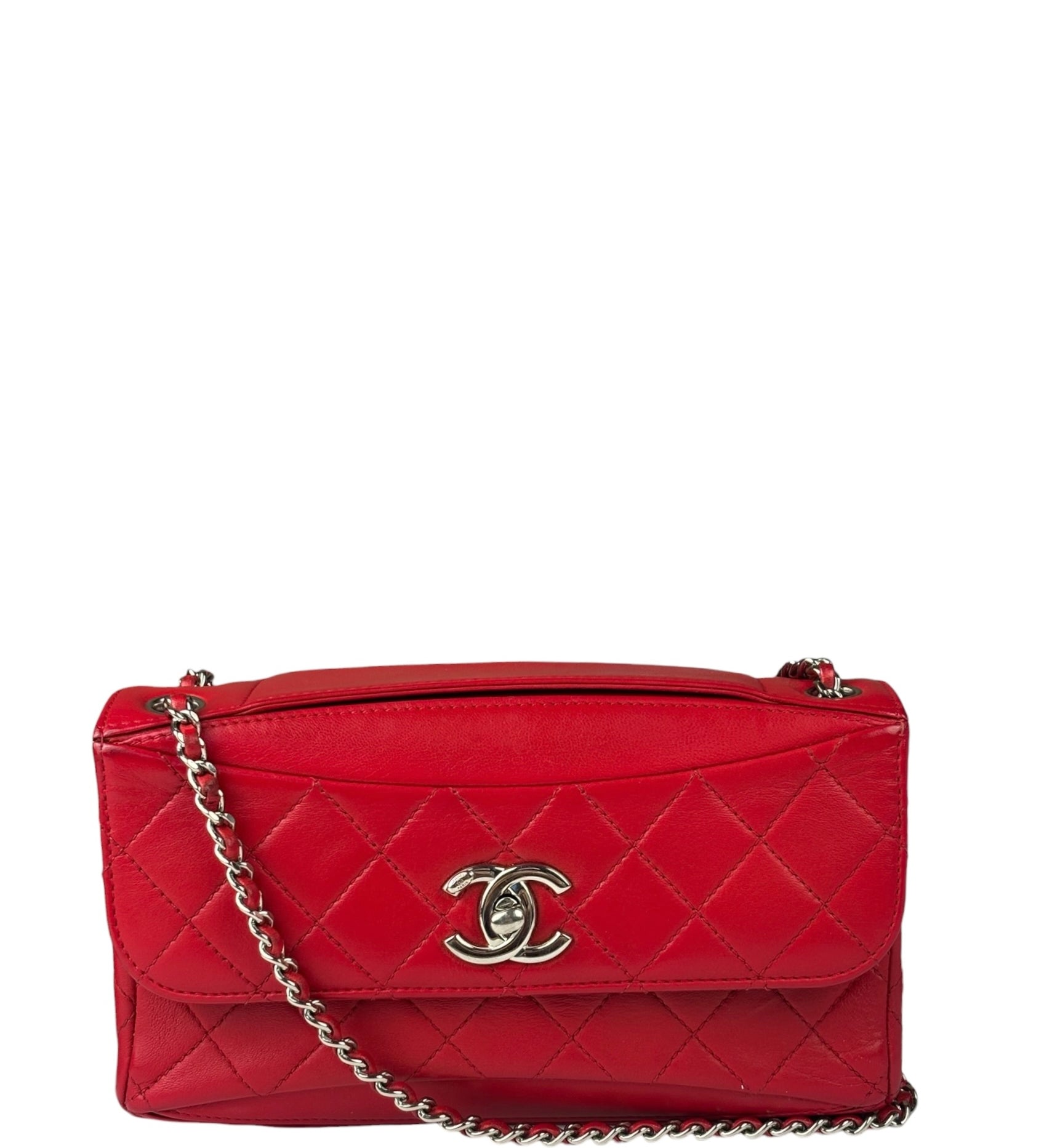 Chanel Red Quilted Leather Shoulder Bag 2016
