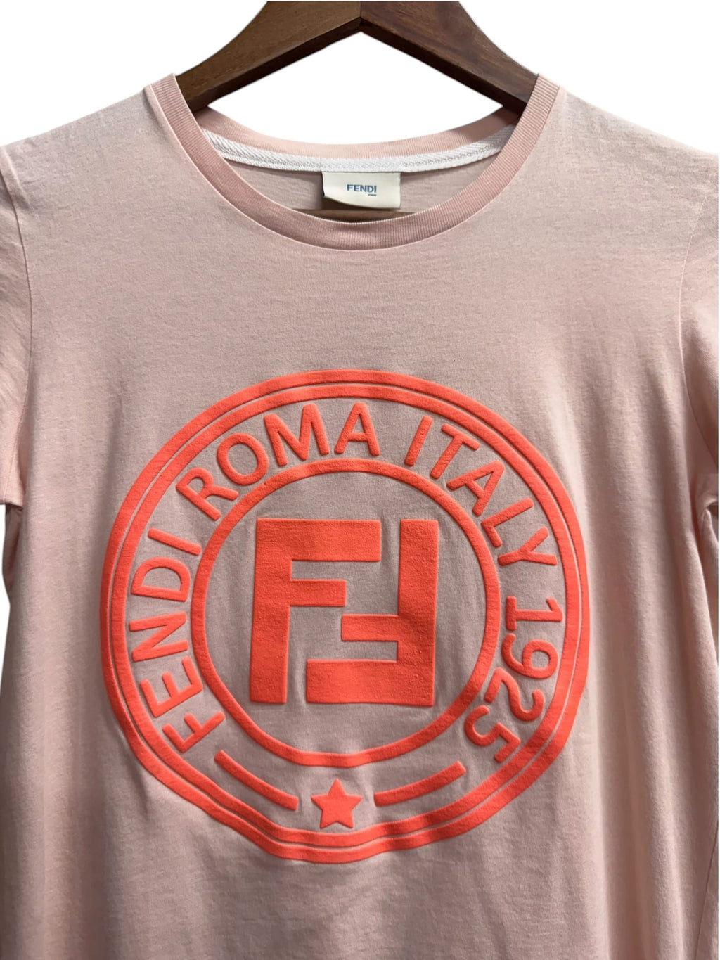Fendi Kids Light Pink Half Sleeve Baby Tee