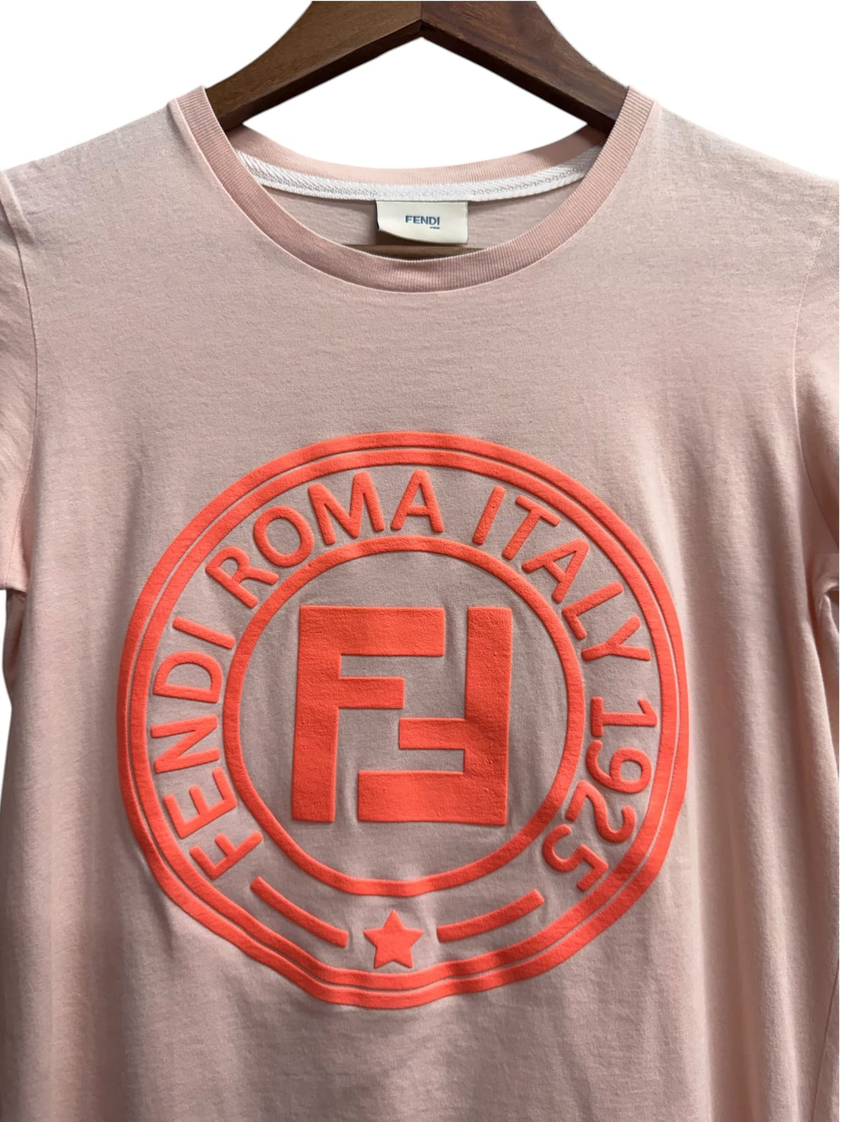 Fendi Kids Light Pink Half Sleeve Baby Tee