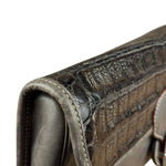 Gucci Vintage Grey Leather Flap Clutch