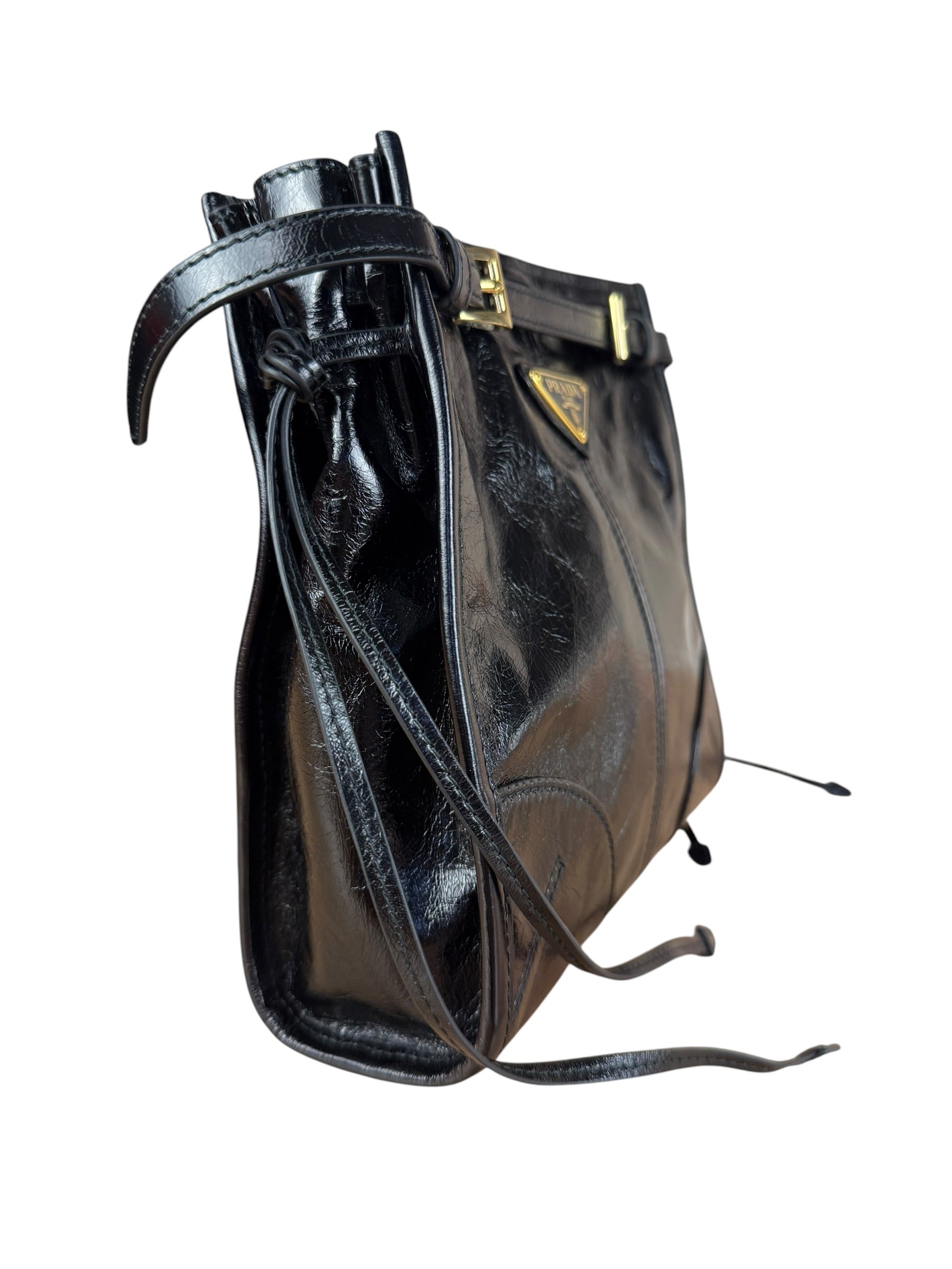 Prada Black Mini Bonnie Leather Shoulder Bag