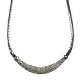 Christian Dior Vintage Rhinestone Crescent Smile Necklace