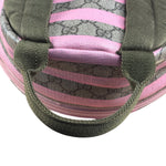 Gucci Pink Stripped Kids GG Supreme Canvas Backpack