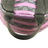 Gucci Pink Stripped Kids GG Supreme Canvas Backpack