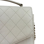 Chanel Ivory Caviar Quilted Coco Cuba Chain Top Handle Bag 2018