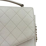 Chanel Ivory Caviar Quilted Coco Cuba Chain Top Handle Bag 2018