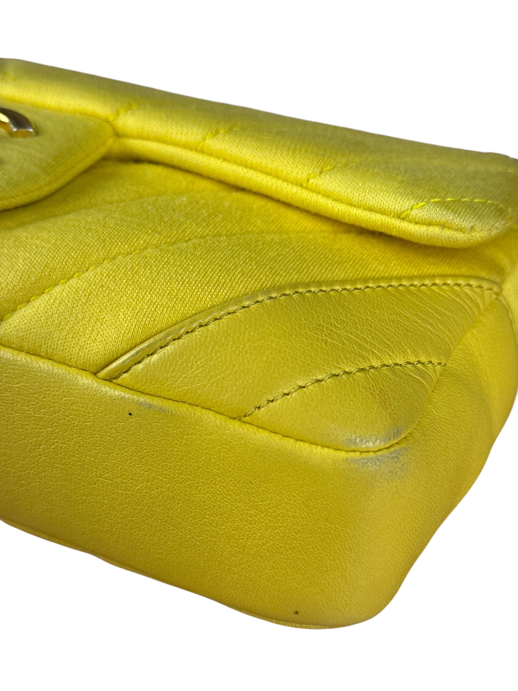 Chanel Yellow Chevron Flap Chain Shoulder Bag 2015
