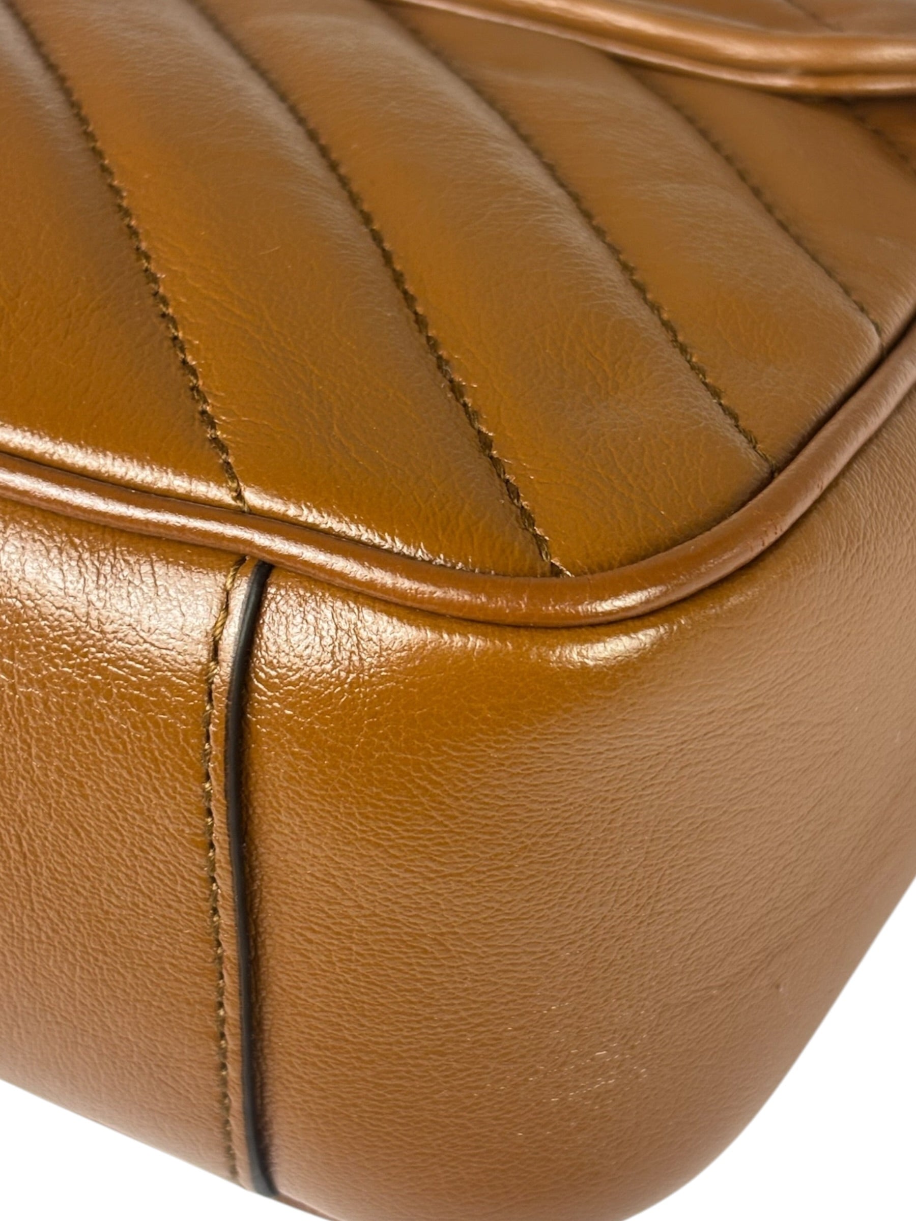 Gucci Brown Leather Marmont Shoulder Bag
