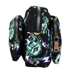 Prada Multicolor Nylon Leather Trim Frankenstein Print Pouch