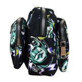 Prada Multicolor Nylon Leather Trim Frankenstein Print Pouch