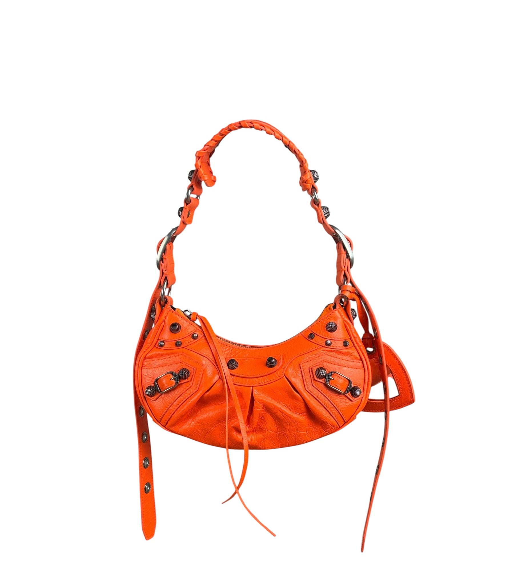 Balenciaga Orange Leather XS Le Cagole Shoulder Bag