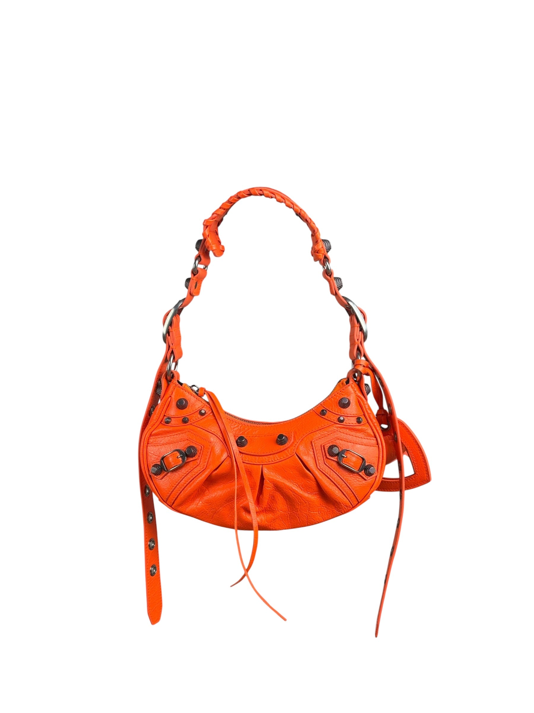 Balenciaga Orange Leather XS Le Cagole Shoulder Bag