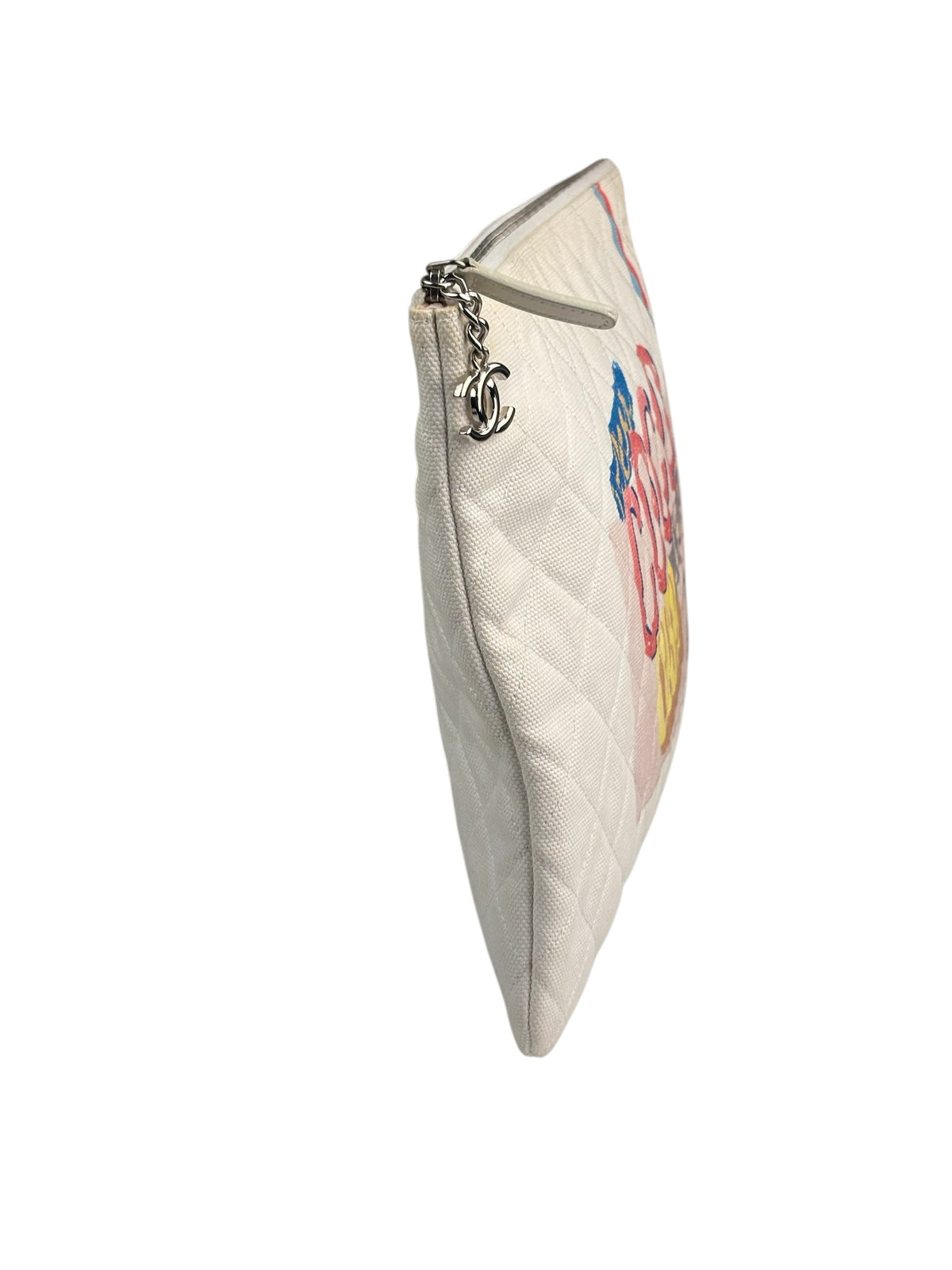 Chanel White Cloth Caviar Quilted Viva Coco Cuba Libre O-Case 2016