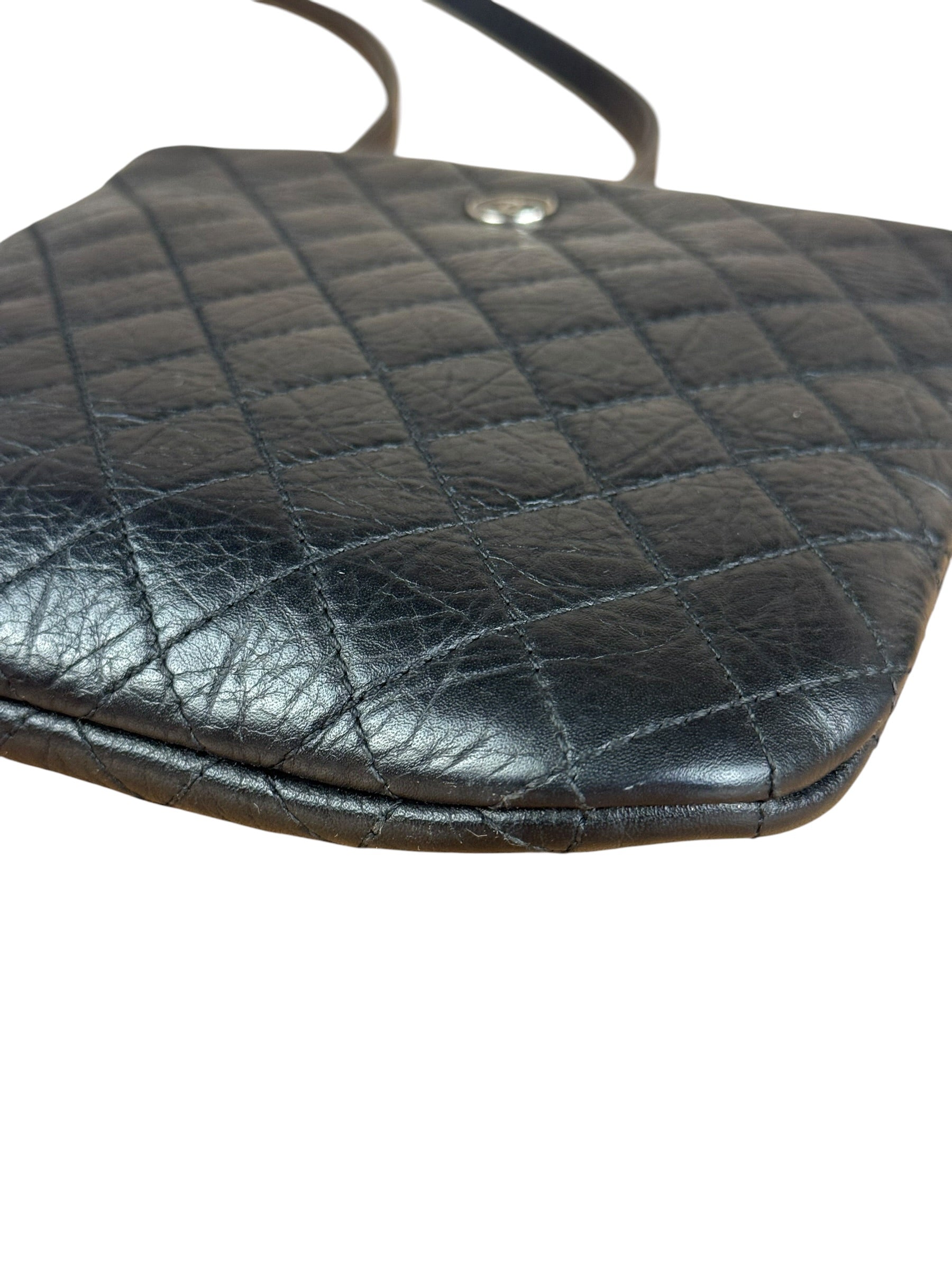 Chanel Black Quilted Leather Uniform Chain Crossbody 2018