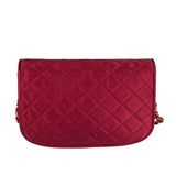 Chanel Vintage Two Tone Red Satin Flap 1989