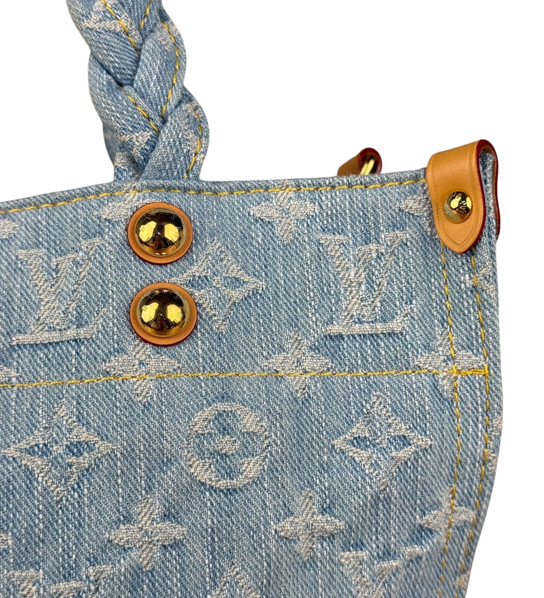 Louis Vuitton Monogram Denim Let Go PM 2Way Tote Handbag
