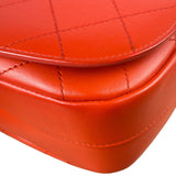Chanel Red Quilted Calfskin Small Ring My Flap Crossbody Bag 2017