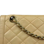 Chanel Beige Quilted Leather Two-Toned Double Flap Bag '94-'96