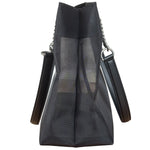 Balenciaga Black Leather Trim Mesh Duty Free Tote Bag