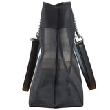 Balenciaga Black Leather Trim Mesh Duty Free Tote Bag