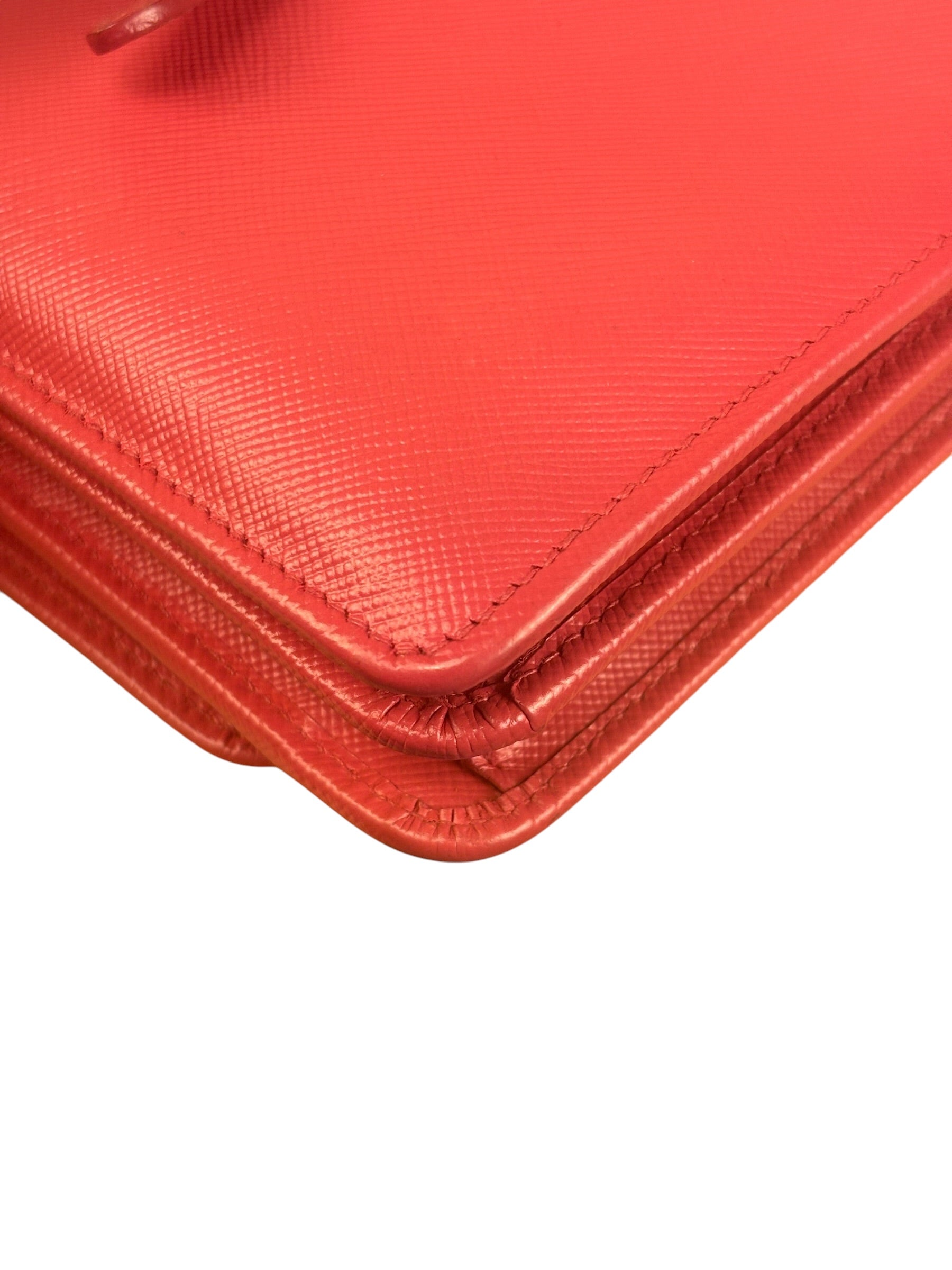 Prada Pink Saffiano Leather Pouchette