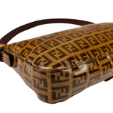 Fendi Brown PVC/Leather Trim Zucca Baguette