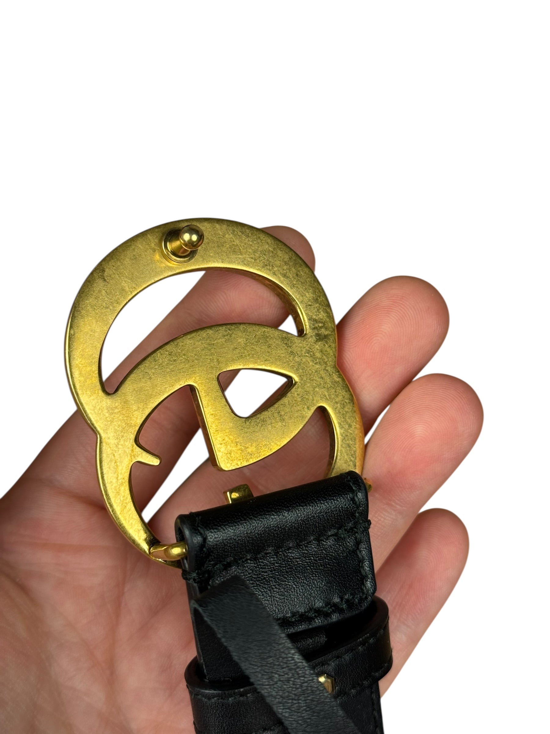 Gucci GG Black leather Belt